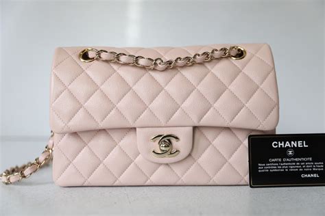 chanel rose clair caviar|Chanel Light Pink Rose Clair Quilted Caviar Small Classic .